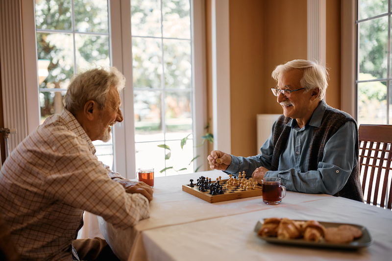 Two men playing chess